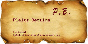 Pleitz Bettina névjegykártya